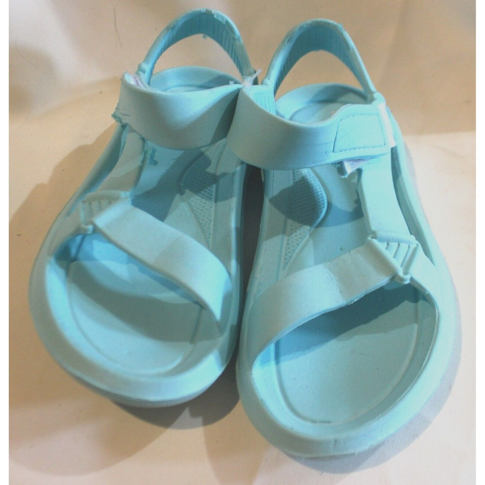bobbie & brooks Strappy Rubber Sandals Ceramic Blue Womens 5-6 NWT